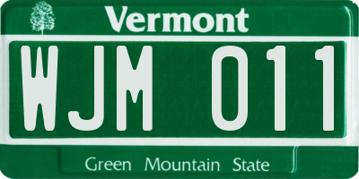 VT license plate WJM011
