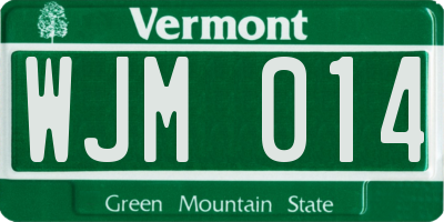 VT license plate WJM014