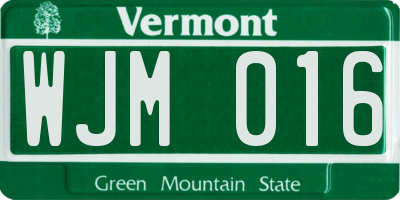 VT license plate WJM016