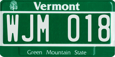 VT license plate WJM018