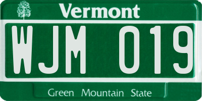 VT license plate WJM019