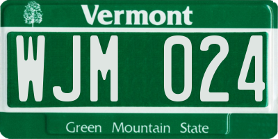 VT license plate WJM024