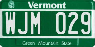 VT license plate WJM029