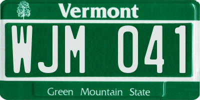 VT license plate WJM041