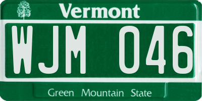 VT license plate WJM046