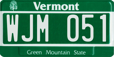 VT license plate WJM051