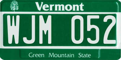 VT license plate WJM052