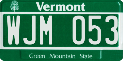 VT license plate WJM053