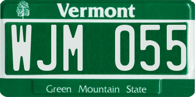 VT license plate WJM055