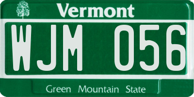 VT license plate WJM056
