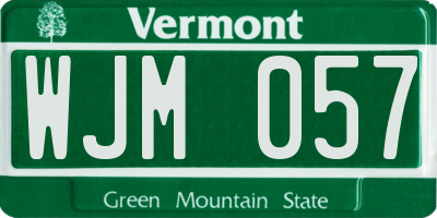 VT license plate WJM057