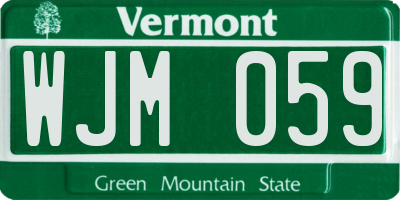VT license plate WJM059