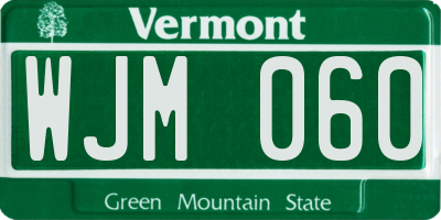 VT license plate WJM060