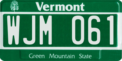 VT license plate WJM061