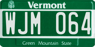 VT license plate WJM064