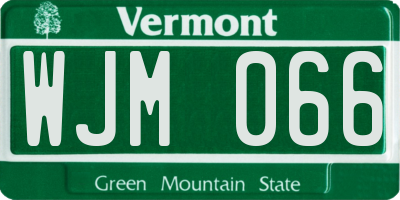 VT license plate WJM066