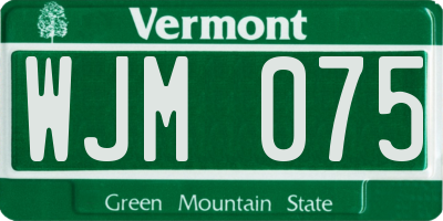 VT license plate WJM075