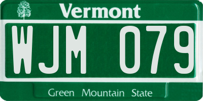 VT license plate WJM079