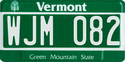 VT license plate WJM082