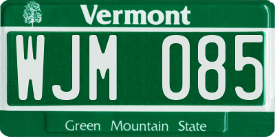 VT license plate WJM085