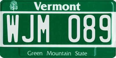 VT license plate WJM089