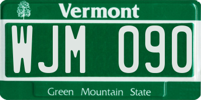 VT license plate WJM090
