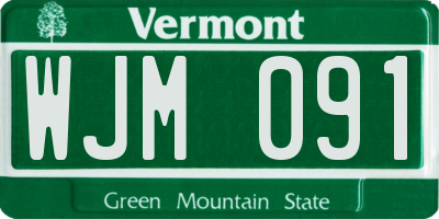 VT license plate WJM091