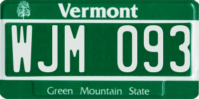 VT license plate WJM093