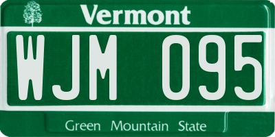 VT license plate WJM095