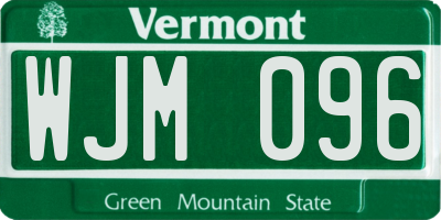VT license plate WJM096