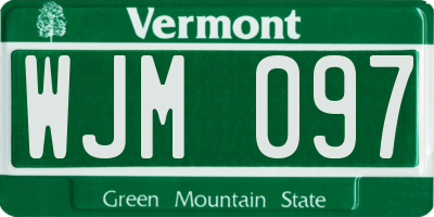 VT license plate WJM097