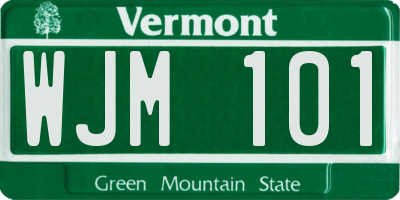 VT license plate WJM101