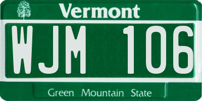 VT license plate WJM106