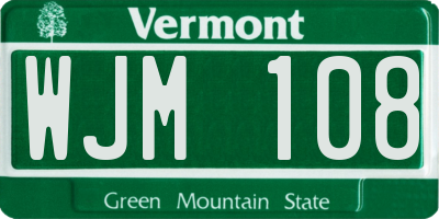 VT license plate WJM108