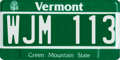 VT license plate WJM113