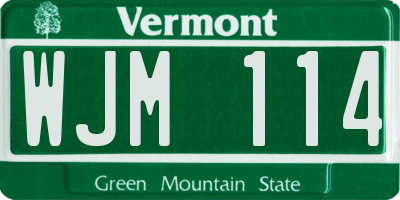 VT license plate WJM114