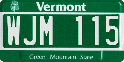 VT license plate WJM115