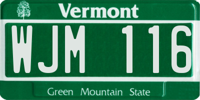 VT license plate WJM116