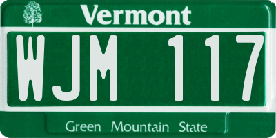 VT license plate WJM117