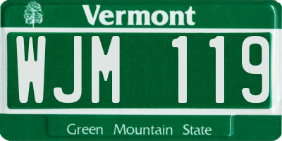 VT license plate WJM119