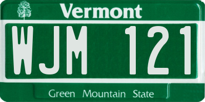 VT license plate WJM121