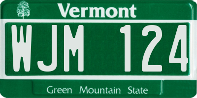 VT license plate WJM124