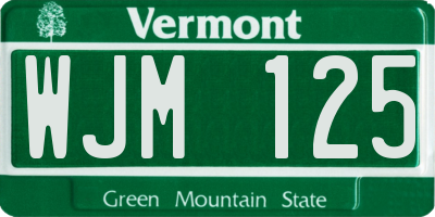 VT license plate WJM125