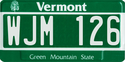 VT license plate WJM126