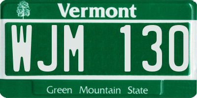 VT license plate WJM130