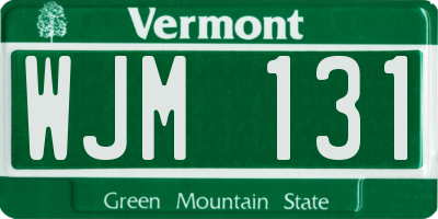 VT license plate WJM131