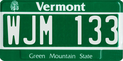 VT license plate WJM133