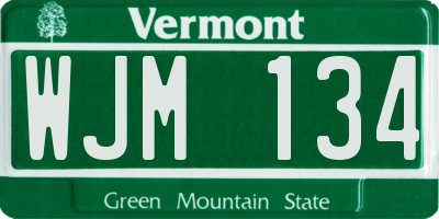VT license plate WJM134