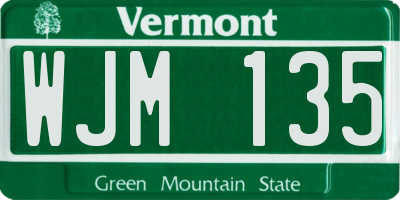 VT license plate WJM135
