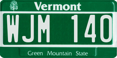 VT license plate WJM140